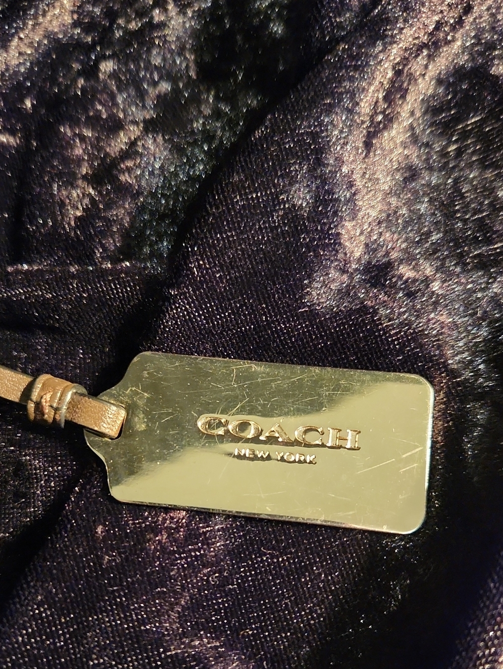 Coach Metal Hang Tag With Black Glitter Cherry Key Charm - Picture 2 of 4